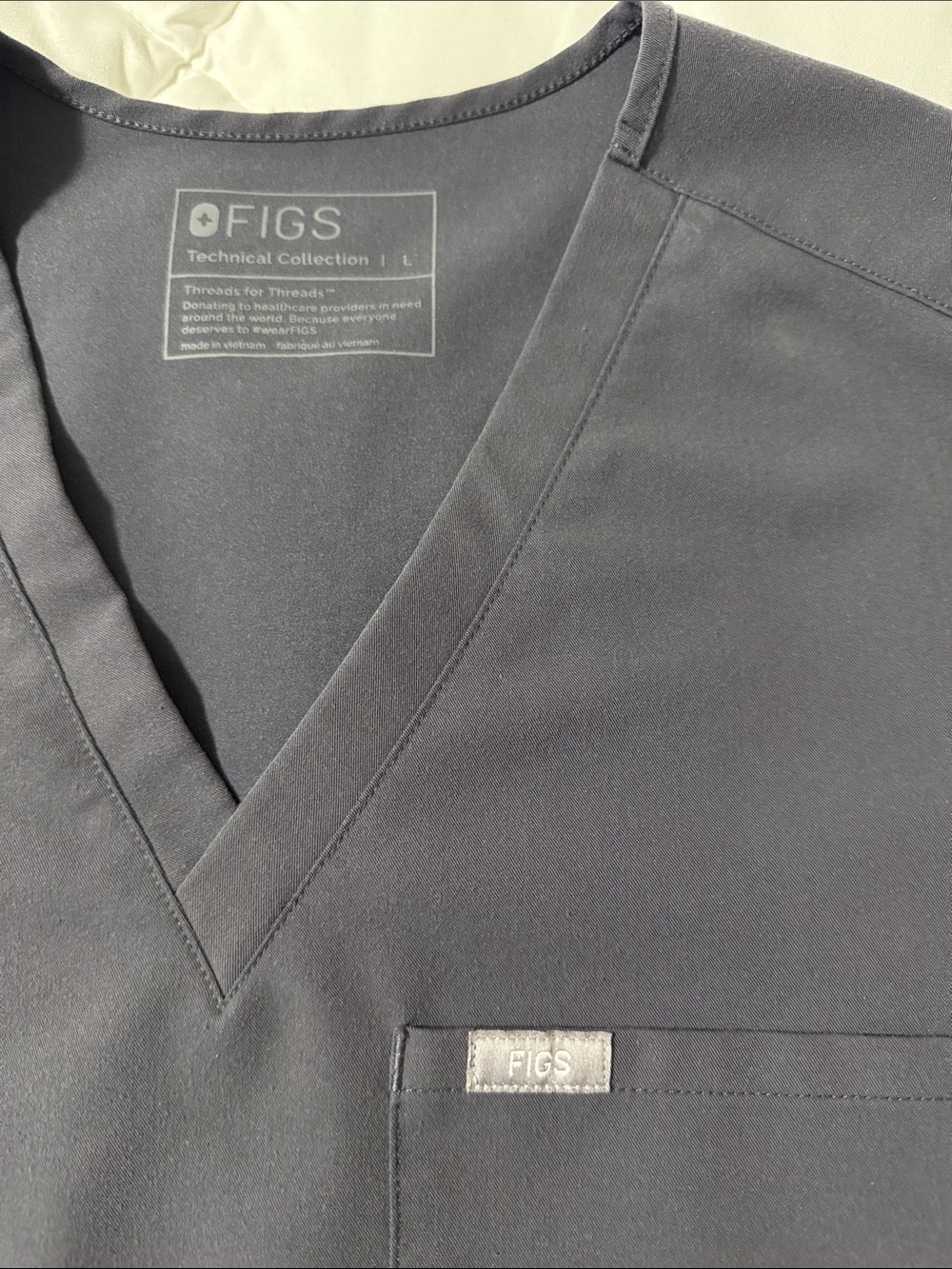 Figs V-neck Scrub Top - Slate